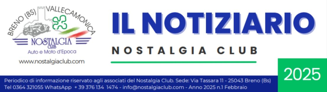 Notiziario Nostalgia club